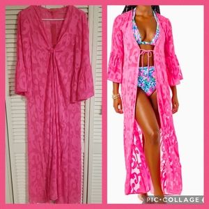 SOLD Lilly Pulitzer sz S Motley Maxi Coverup Aura Pink NWT